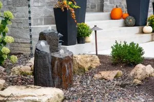 Basalt column fountain