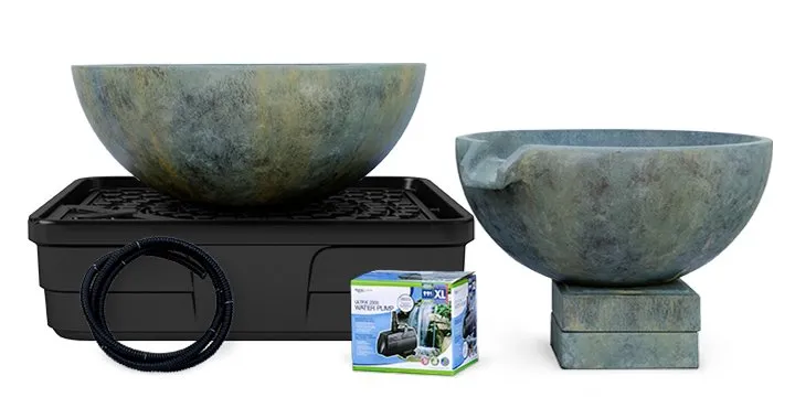 Spillway bowl and basin fountain kit